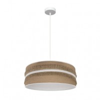Distribuidor - Lâmpadas Diversas | Colgantes Moderno | COLGANTE NATALIA 1XE27 BLANCO/SACO-BLANCO REGX50X50 CM Ref: 188595001